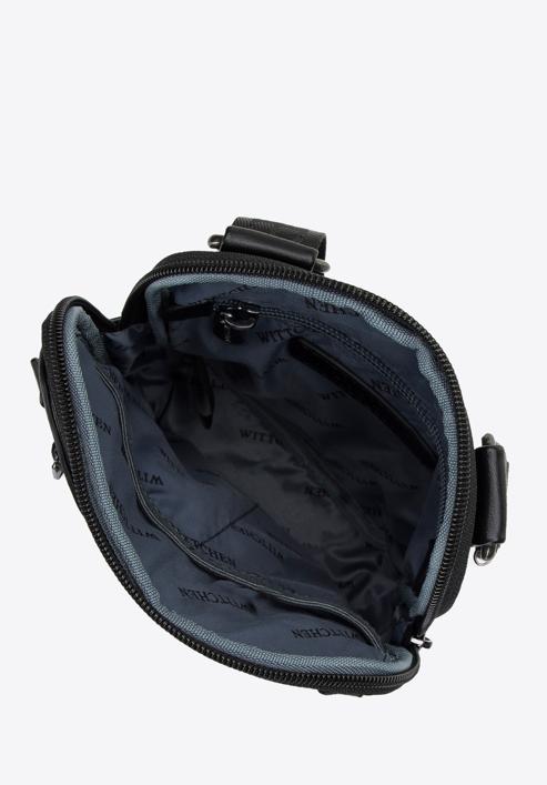 Men's faux leather messenger bag with pockets, black, 98-4P-506-8, Photo 3