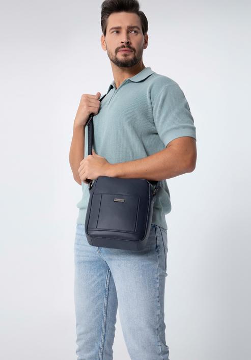 Men's faux leather messenger bag, navy blue, 98-4P-513-7, Photo 15