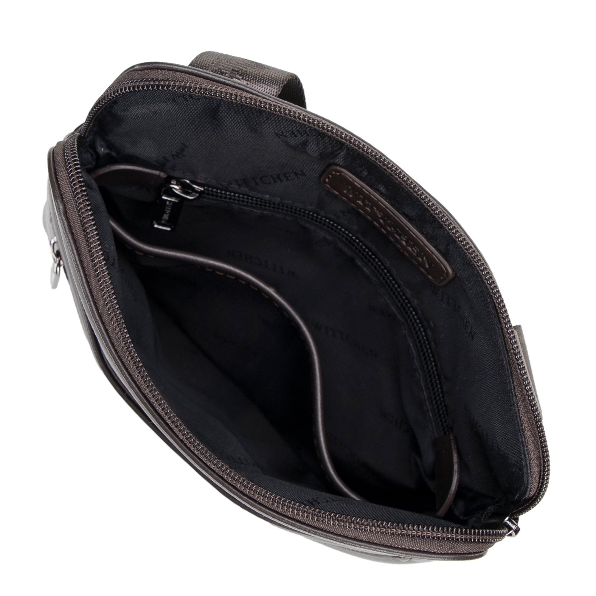 Pánska kožená crossbody taška tmavohnedá 100-4P-908-4, Vyberte variant tmavohnedá