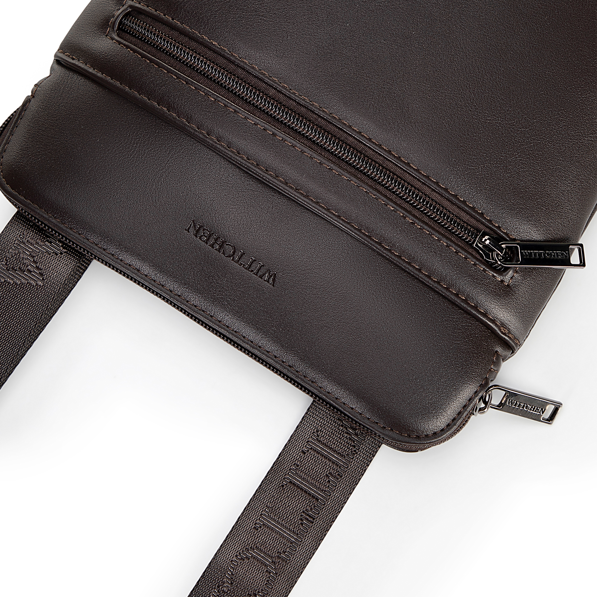 Pánska kožená crossbody taška tmavohnedá 100-4P-908-4, Vyberte variant tmavohnedá