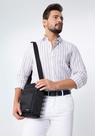 Men's messenger bag, black, 98-4P-201-1, Photo 1