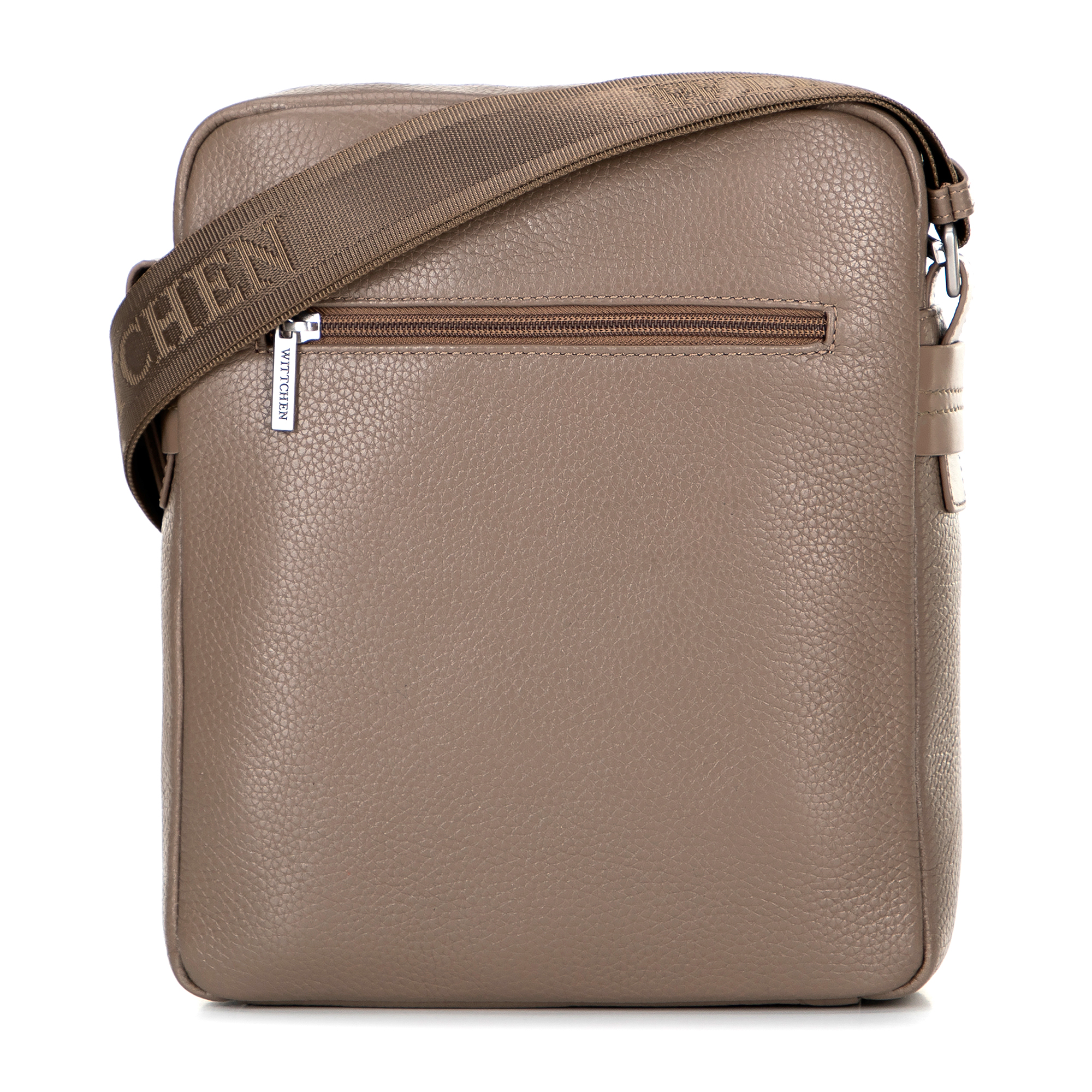 Priestranná pánska kožená crossbody taška s prešívaním taupe 100-4U-807-9, Vyberte variant taupe