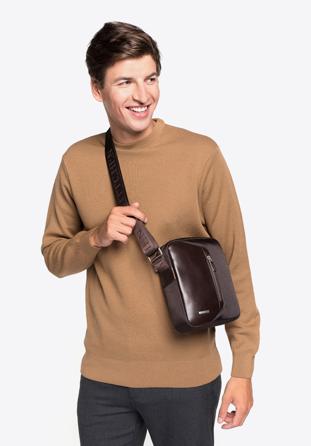Men's messenger bag, brown, 91-4U-202-4, Photo 1