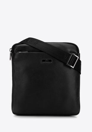 Men's leather messenger bag, black, 98-4U-901-1, Photo 1