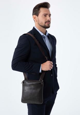 Men's leather messenger bag, light brown, 98-4U-901-5, Photo 1