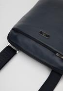 Men's leather messenger bag, blue, 98-4U-901-4, Photo 4