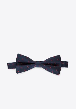 Men's silk bow tie, navy blue, 91-7I-001-X6, Photo 1