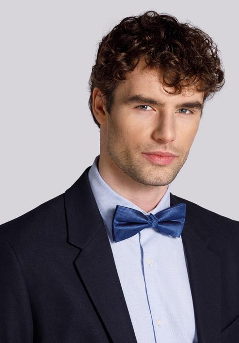 Men's silk bow tie, blue, 91-7I-001-X6, Photo 20