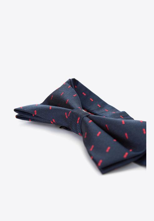 Men's silk bow tie, navy blue, 91-7I-001-X6, Photo 3