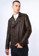 Men's faux leather biker jacket, dark brown, 97-9P-154-3-M, Photo 16
