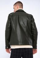 Men's faux leather biker jacket, green, 97-9P-154-4-XL, Photo 18