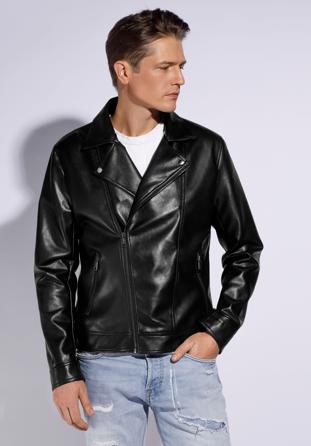 Men's faux leather biker jacket, black, 95-9P-151-1-XL, Photo 1