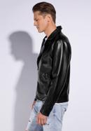 Men's faux leather biker jacket, black, 95-9P-151-1-S, Photo 2