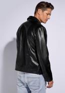 Men's faux leather biker jacket, black, 95-9P-151-1-XL, Photo 4