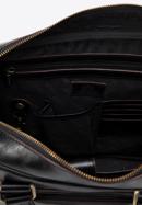 Men's 12” leather laptop bag with brown trim, black-gold, 98-3U-101-1G, Photo 5