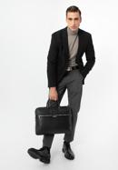 Men's leather 13”/14 laptop bag, black, 97-3U-004-4, Photo 15