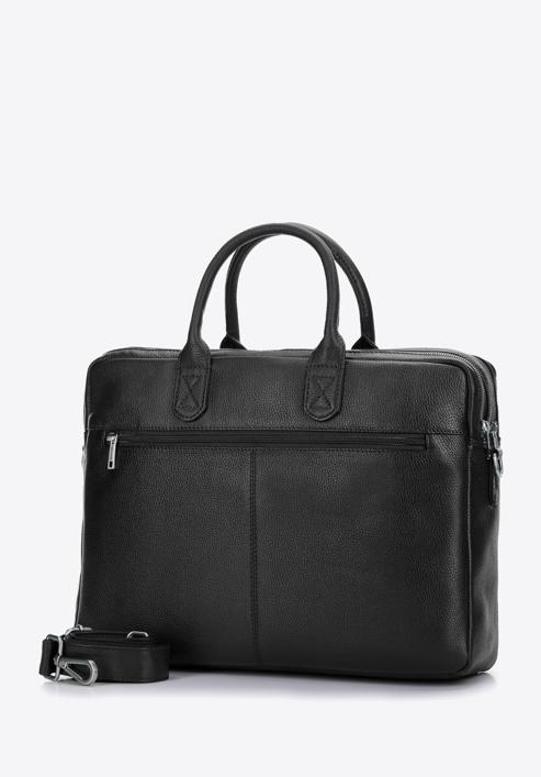 Men's leather 13”/14 laptop bag, black, 97-3U-004-4, Photo 2
