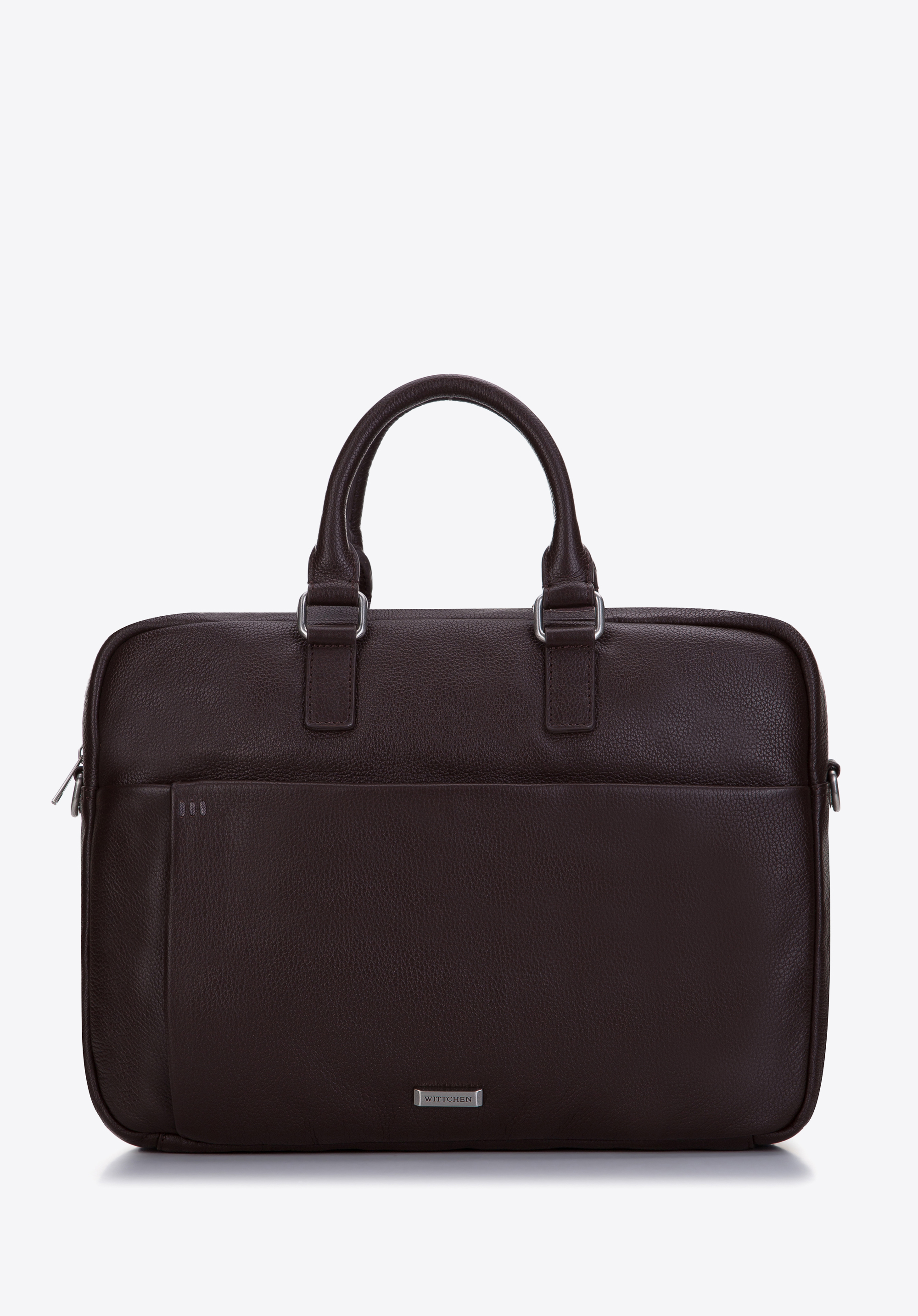 Męska torba na laptopa 13”/14” skórzana z obszyciem, brązowy, 97-3U-009-4, Zdjęcie 1