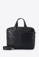 Men'  leather 13” laptop bag, black, 95-3U-022-1, Photo 2