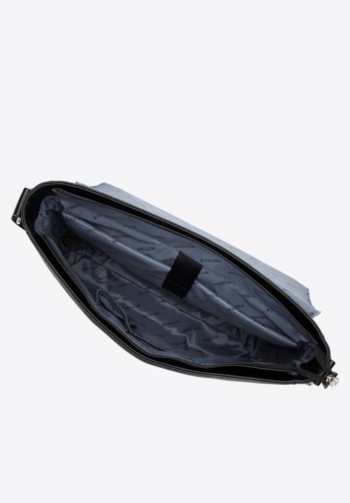 Męska torba na laptopa 13” z matowej ekoskóry na ramię, czarny, 98-3P-502-1, Zdjęcie 3