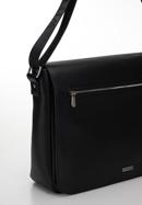 Męska torba na laptopa 13” z matowej ekoskóry na ramię, czarny, 98-3P-502-1, Zdjęcie 5