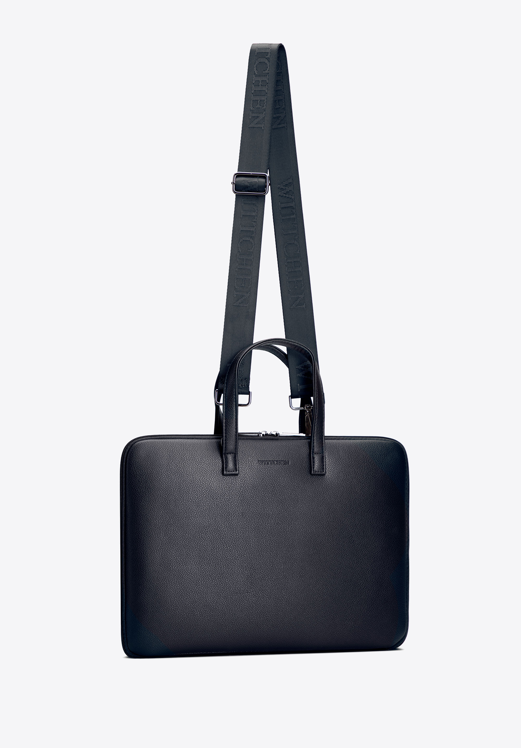 Męska torba na laptopa 14” z ekoskóry, czarny, 102-3P-922-1, Zdjęcie 1