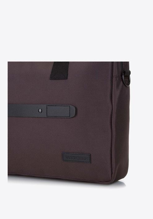 Męska torba na laptopa 15,6” klasyczna, brązowo-czarny, 91-3P-700-4, Zdjęcie 5