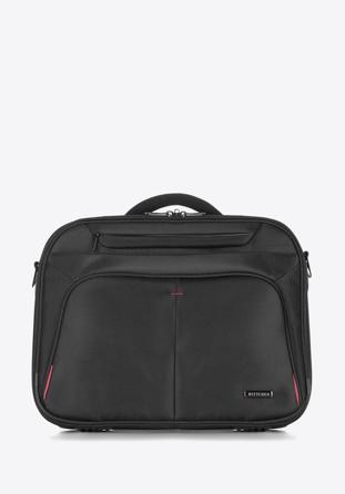 Męska torba na laptopa 15,6" prosta, czarno-czerwony, 56-3S-633-1B, Zdjęcie 1