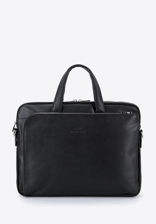 Męska torba na laptopa 15,6” skórzana dwukomorowa, czarny, 95-3U-041-1, Zdjęcie 1