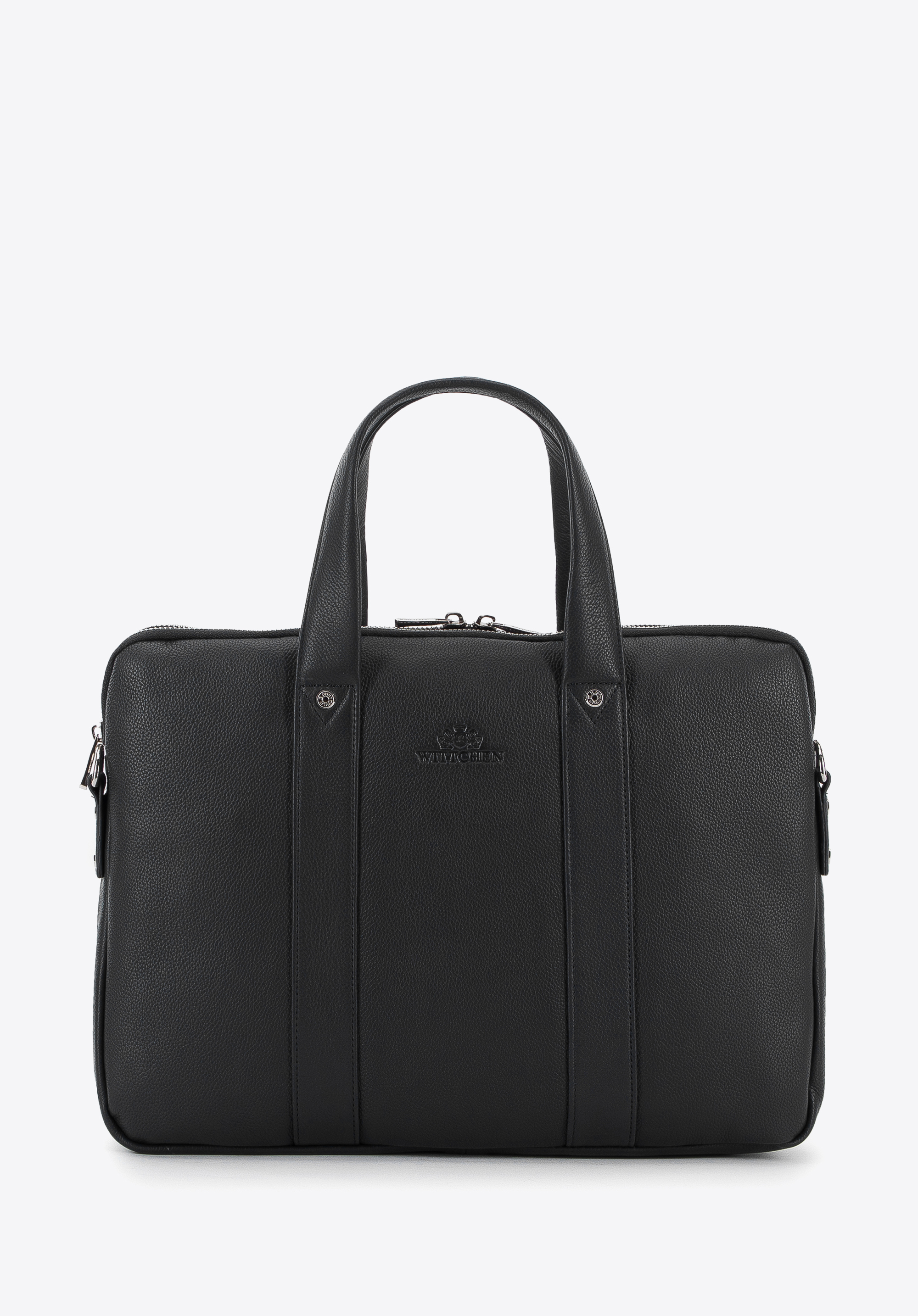 Men's 15,6”  leather laptop bag, black, 95-3U-037-1H, Photo 1