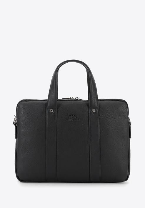 Men's 15,6”  leather laptop bag, black, 95-3U-037-NH, Photo 1