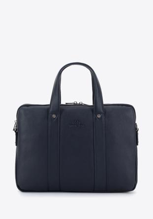 Men's 15,6”  leather laptop bag, navy blue, 95-3U-037-NH, Photo 1