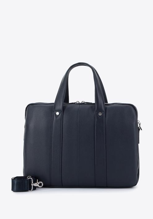 Men's 15,6”  leather laptop bag, navy blue, 95-3U-037-NH, Photo 2