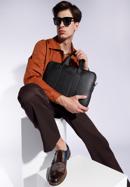 Men's 15,6”  leather laptop bag, black, 95-3U-037-NH, Photo 16