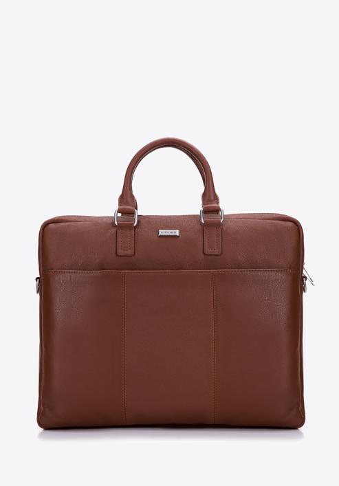 Men's leather 15,6” laptop bag, brown, 97-3U-006-5, Photo 1