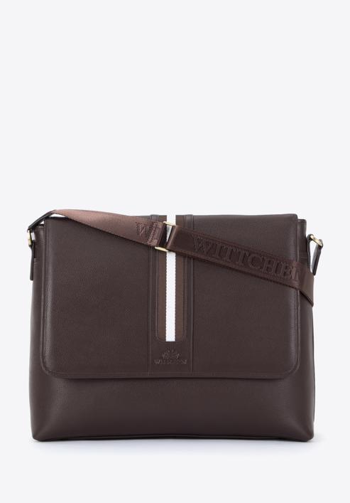 Men's leather 15,6” laptop bag, dark brown, 95-3U-103-1, Photo 1