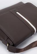 Męska torba na laptopa 15,6” skórzana z tasiemką, ciemny brąz, 95-3U-103-4, Zdjęcie 4
