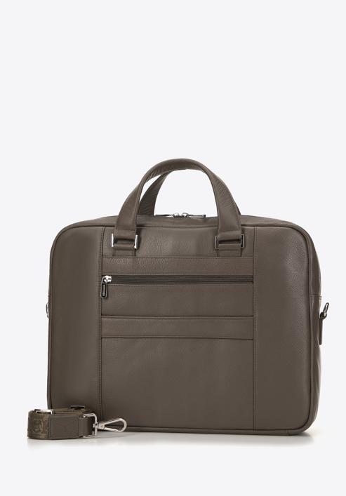 Men's leather 15,6” laptop bag, dark green, 98-3U-903-Z, Photo 2