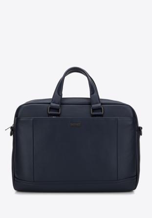 Men's 15,6” faux leather laptop bag, navy blue, 98-3P-510-7, Photo 1