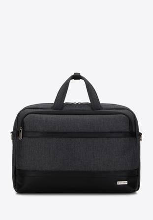 Męska torba na laptopa 15,6” z lamówką z ekoskóry, czarny, 98-3P-500-1, Zdjęcie 1