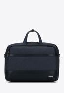 Men's 15.6” laptop bag with faux leather trim, navy blue, 98-3P-500-1, Photo 1