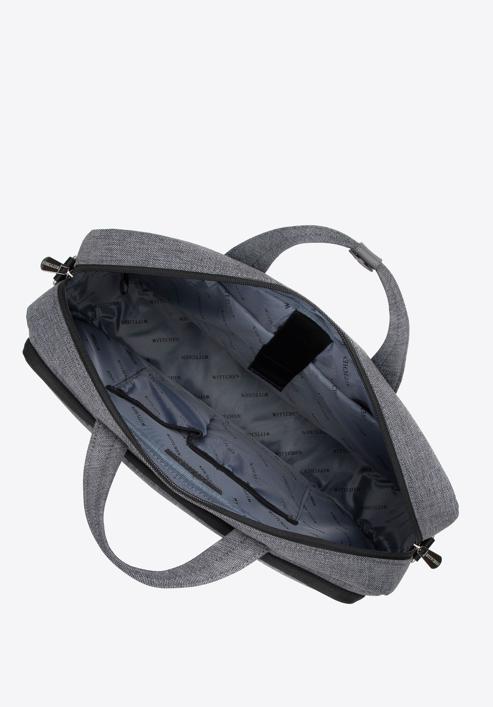Men's 15.6” laptop bag with faux leather trim, grey, 98-3P-501-1, Photo 3
