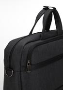 Men's 15.6” laptop bag with faux leather trim, black-graphite, 98-3P-500-1, Photo 4