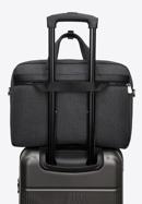 Men's 15.6” laptop bag with faux leather trim, black, 98-3P-500-1, Photo 7