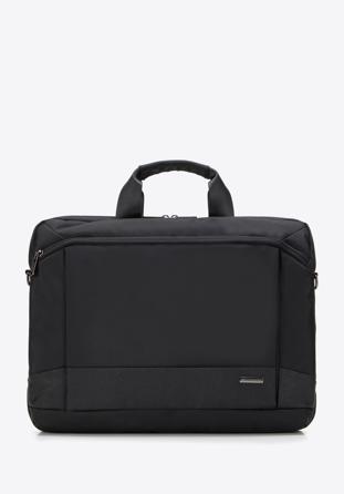 Męska torba na laptopa 15,6” z połyskującą wstawką, czarny, 98-3P-207-1, Zdjęcie 1
