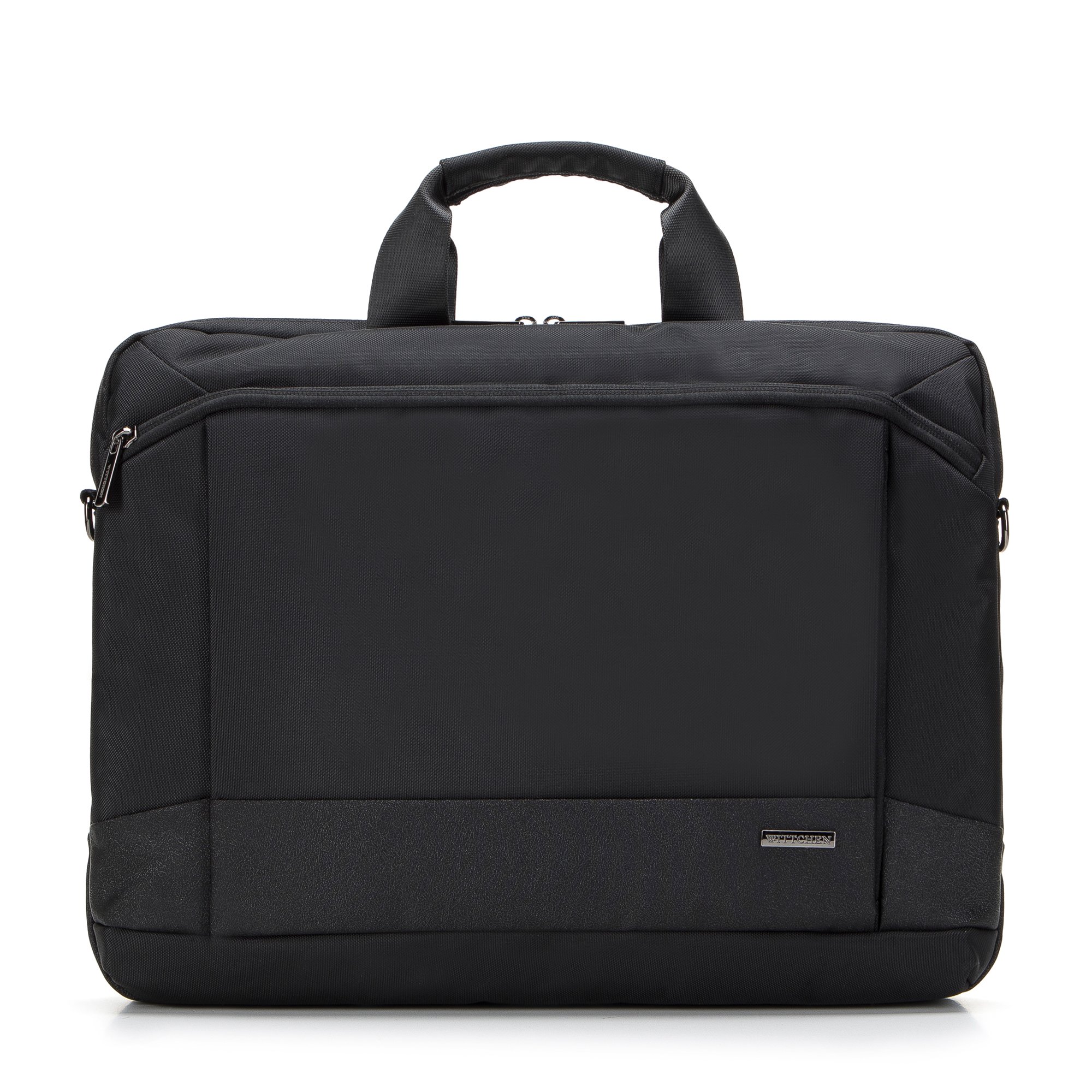 Męska torba na laptopa 15,6” z połyskującą wstawką czarna