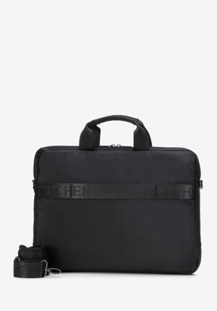 Męska torba na laptopa 15,6” z połyskującą wstawką, czarny, 98-3P-207-1, Zdjęcie 1