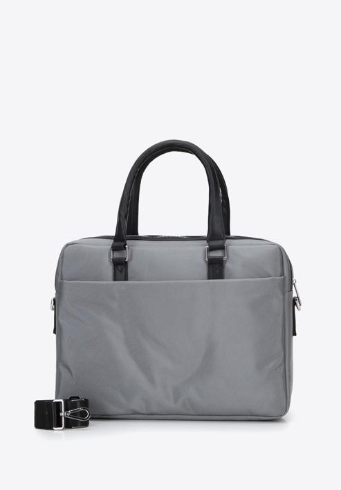 Męska torba na laptopa 15,6” z tasiemką, szary, 96-3U-902-Z, Zdjęcie 2