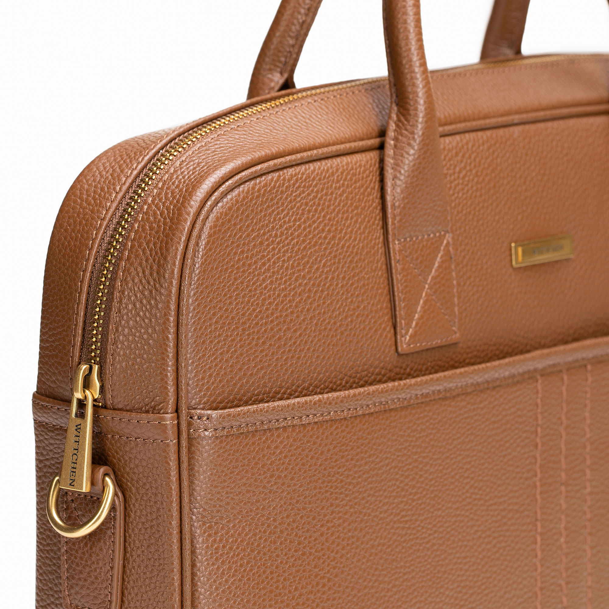 Pánska taška na notebook 15,6" z prírodnej zrnitej kože svetlohnedá 102-3U-601-5, Vyberte variant svetlohnedá