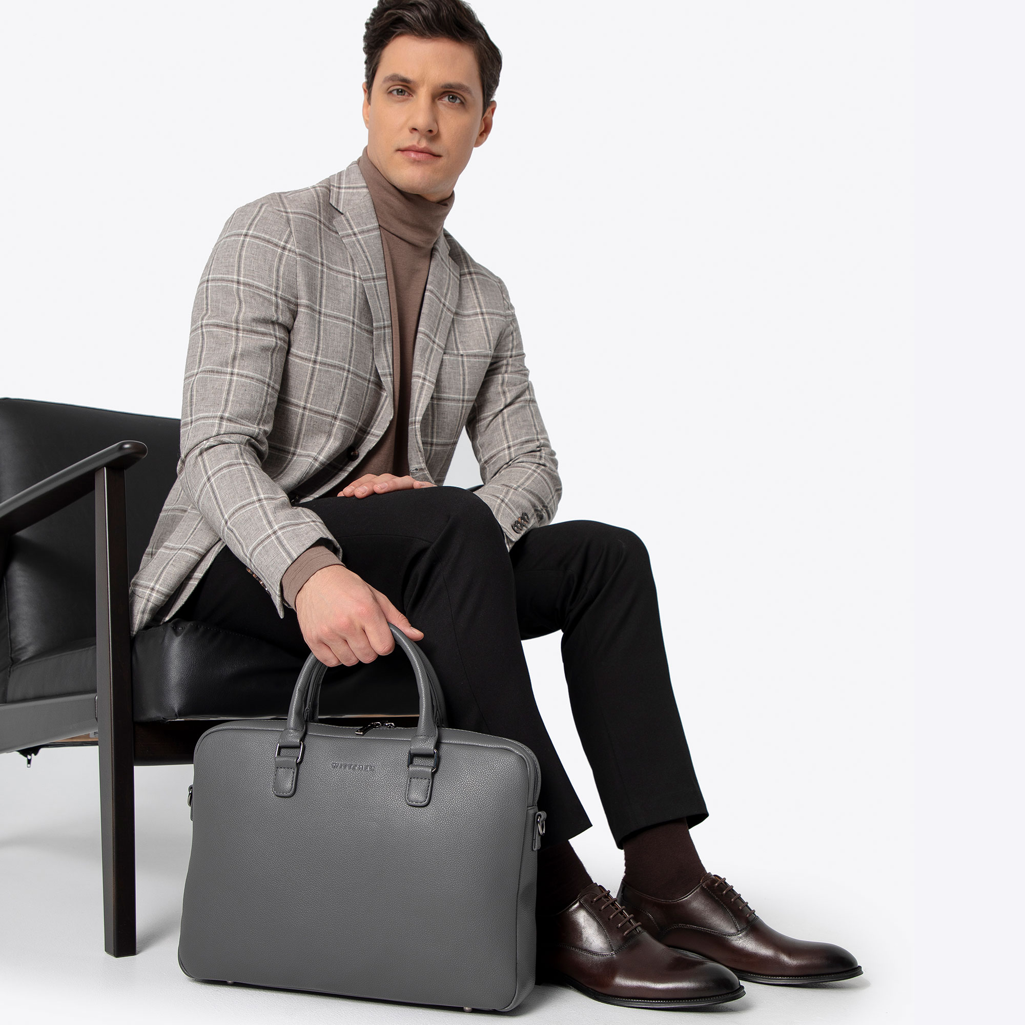 Pánska taška na notebook 16" z ekokože sivá 100-3P-909-8, Vyberte variant šedá